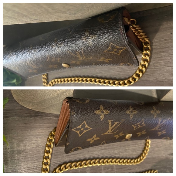 ⚜️Louis Vuitton Monogram WOC Pochette Style Crossbody w/Vintage Gold Tone - Picture 9 of 12